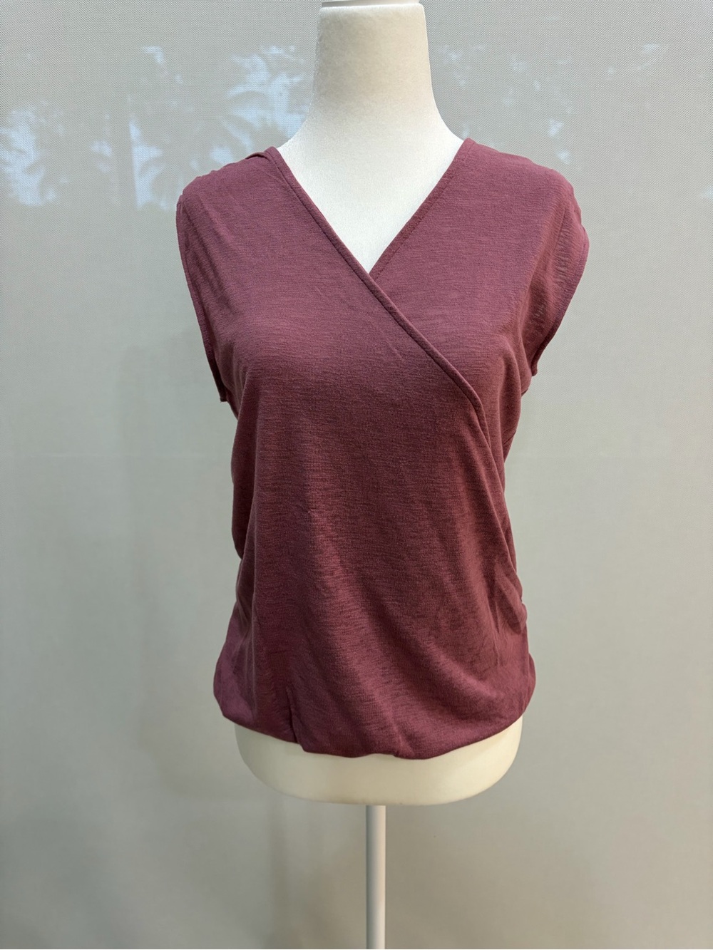 Athleta Mauve Wrap-Front Sleeveless Top